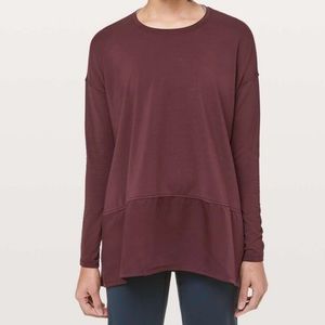 Lululemon ease of mind long sleeve size 4 burgundy